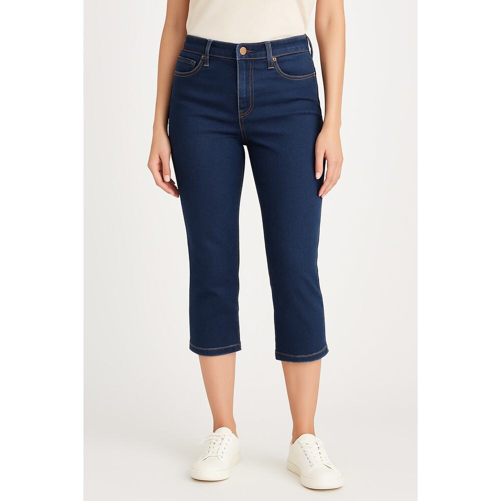 Time and Tru Mid Rise Capri Jeans Dark Wash Size 18